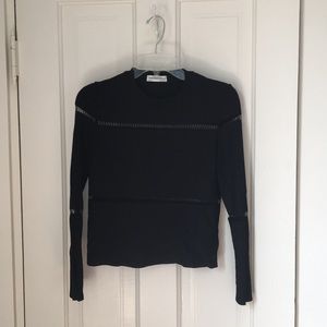 Zara Black Cropped Sweater with Ladder Stitch